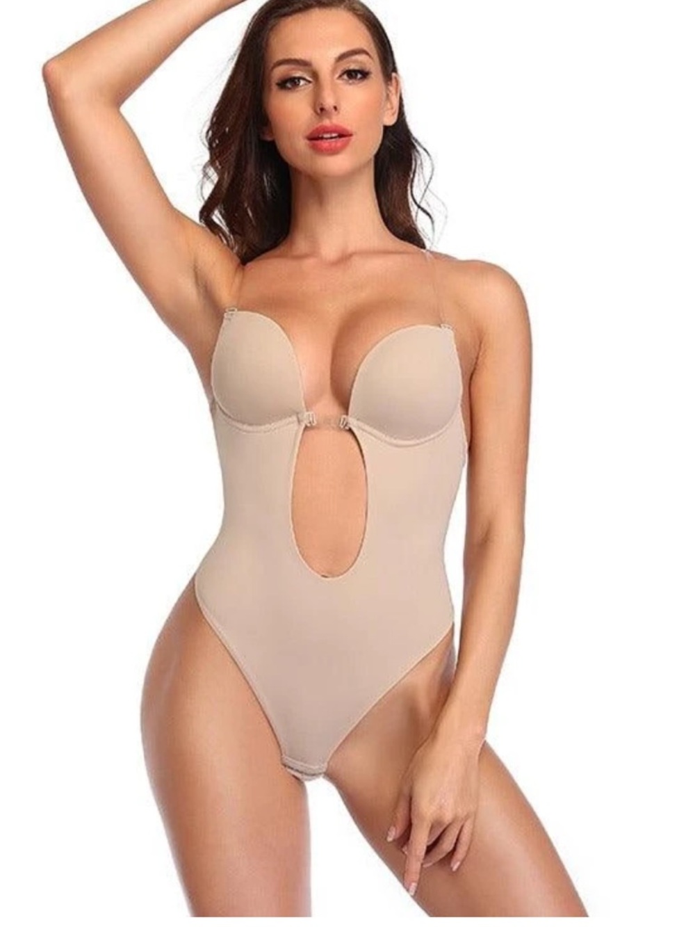 Strap Convertible Nude Plunge Adhesive Bodysuit Bra